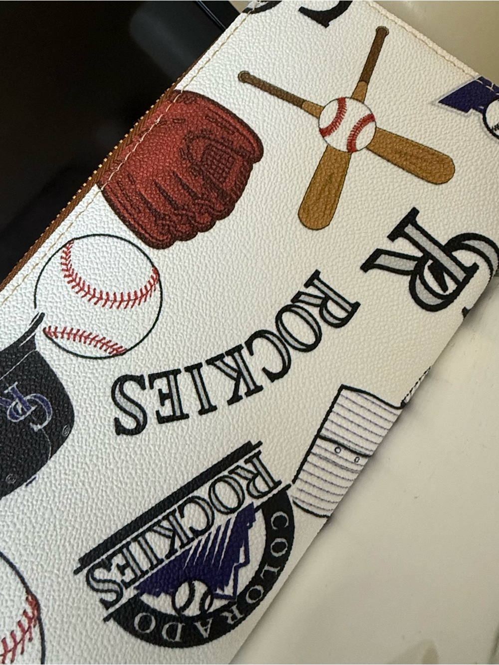 Dooney & Bourke baseball Colorado Rockies zip around wallet wristlet LTD ED - Picture 4 of 15